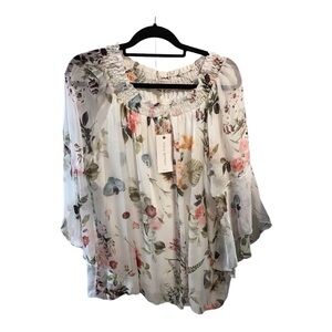 Viola Borghi Ruffled Flutter Sleeve Blouse